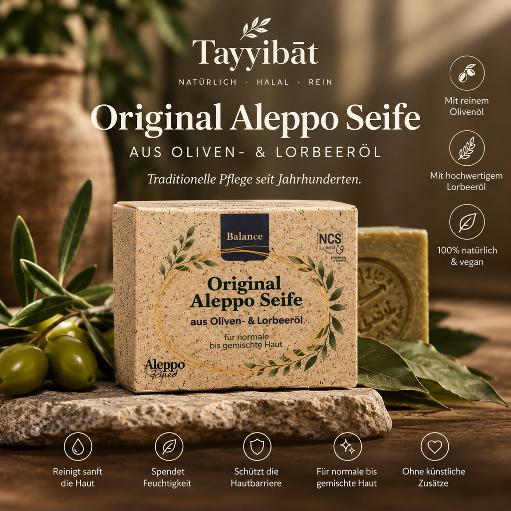 Traditionelle Aleppo Seife aus Oliven- und 20% Lorbeeröl
