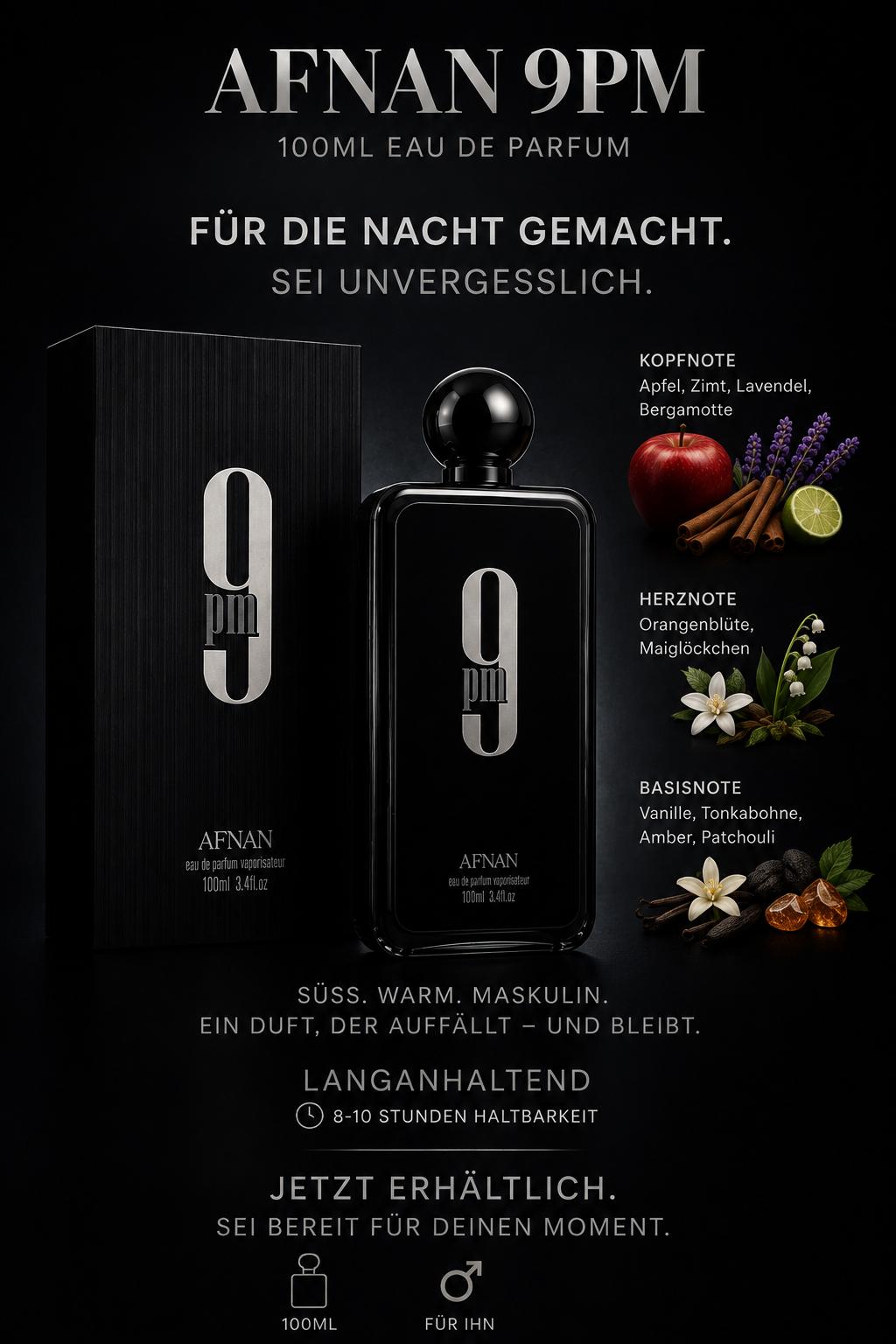 Afnan 9PM Eau de Parfum 100ml